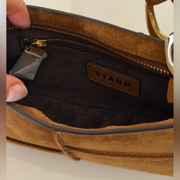 Tan Leather suede shoulder bag - Picture 8 of 12